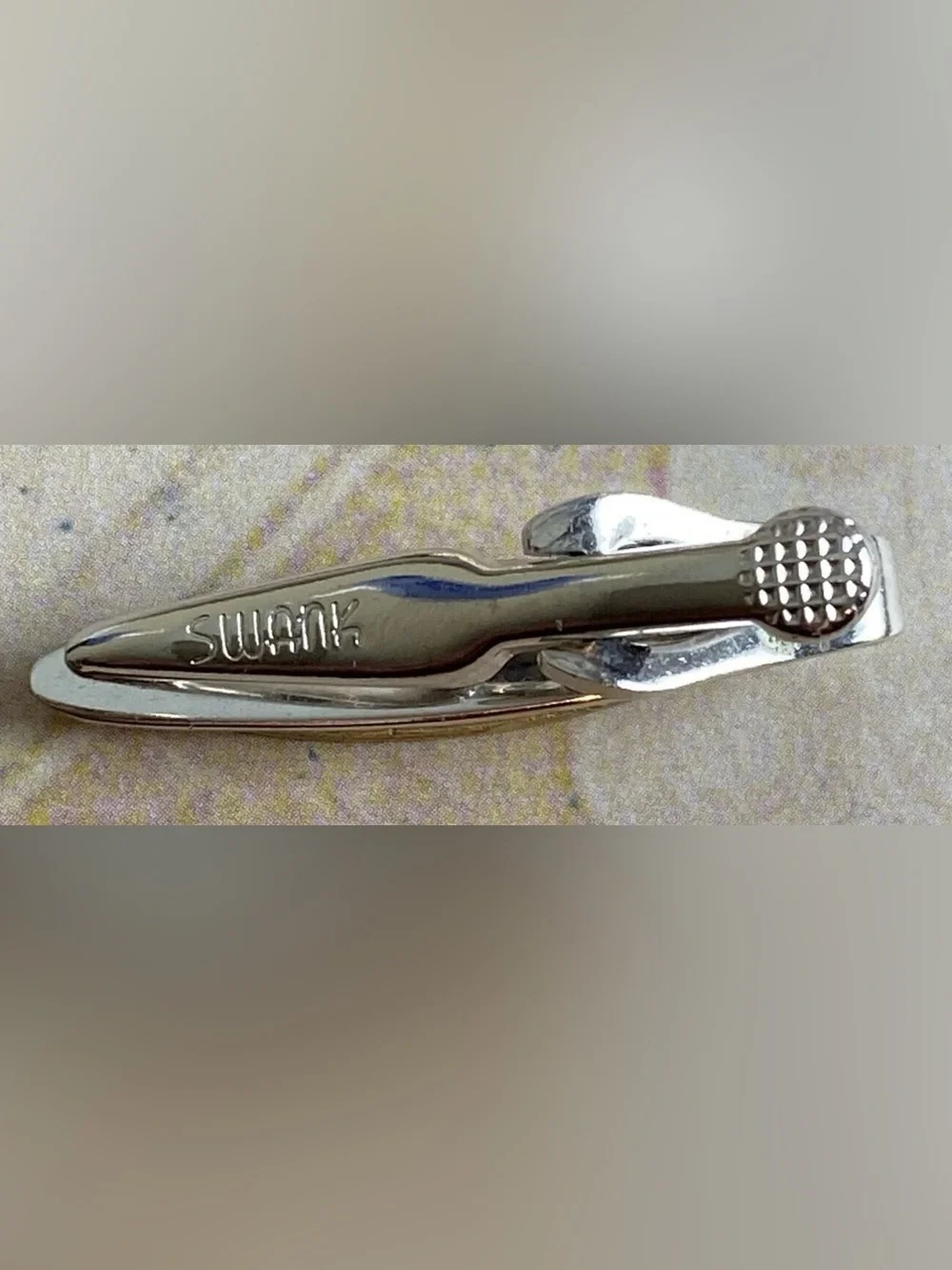 SWANK Vintage 90’s Silver & Gold Color Mosaic Cufflinks and Tie Clip Set